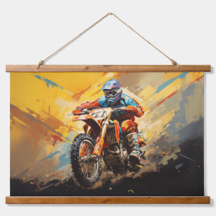 Motocross Action Sport Painting Abstract Art Decor Hanging Tapestry