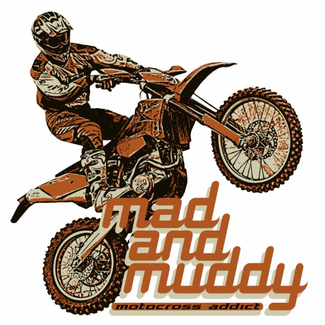 Motocross addict standing photo sculpture (Front)