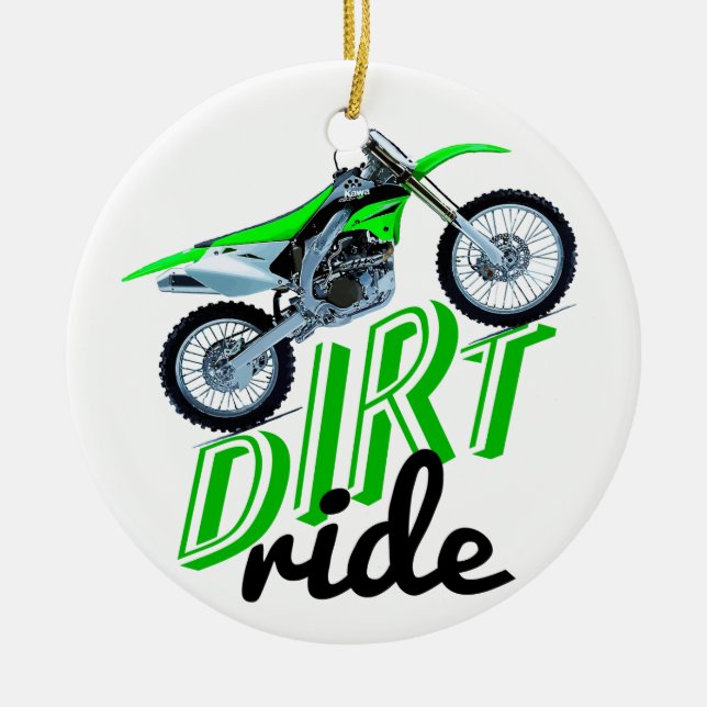 Motocross addicts ceramic tree decoration (Front)