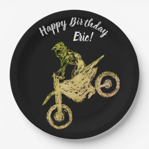 Motocross Art Paper Plate
