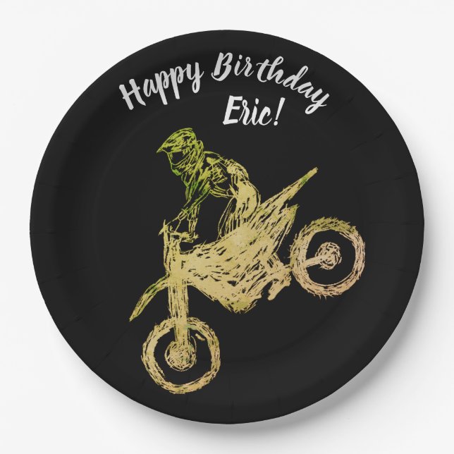Motocross Art Paper Plate (Front)