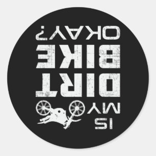 Motocross Biker Dirt Bike Motorcycle Funny Gift Classic Round Sticker
