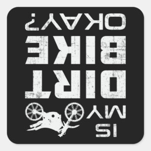 Motocross Biker Dirt Bike Motorcycle Funny Gift Square Sticker