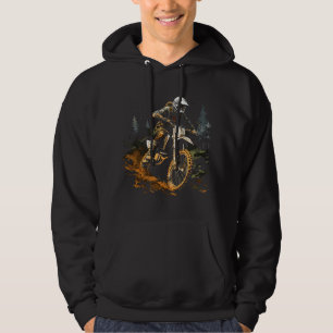 Motocross Biker Forest Dirt Bike Men Boys Graphics Hoodie