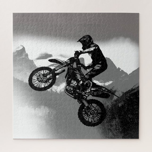 Motocross Biker - Rocky Mountains    Jigsaw Puzzle (Vertical)