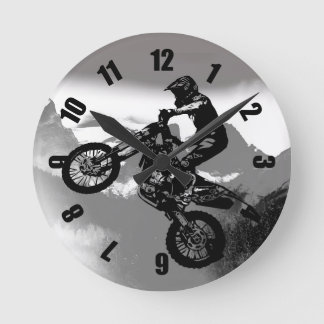 Motocross Biker - Rocky Mountains Round Clock