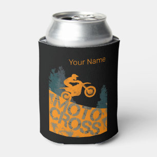 Motocross Biker Vintage Motorbike and Motorcycle Can Cooler