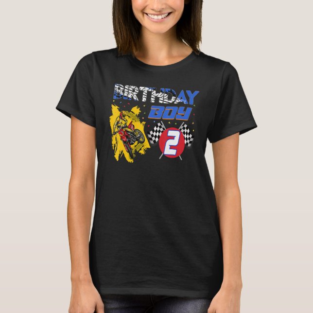 Motocross Birthday Dirt Bike Outfit T-Shirt (Front)