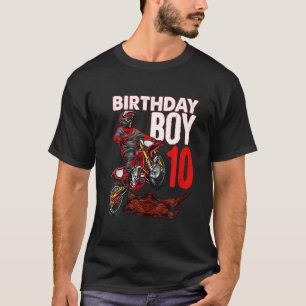 Motocross Birthday Motorcycle Themed 10Th Birthday T-Shirt