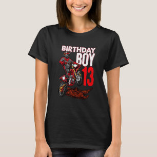 Motocross Birthday Motorcycle Themed 13th Birthday T-Shirt