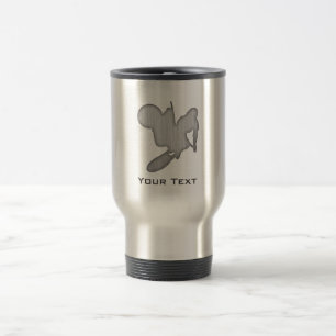 Motocross; Brushed Metal-look Travel Mug