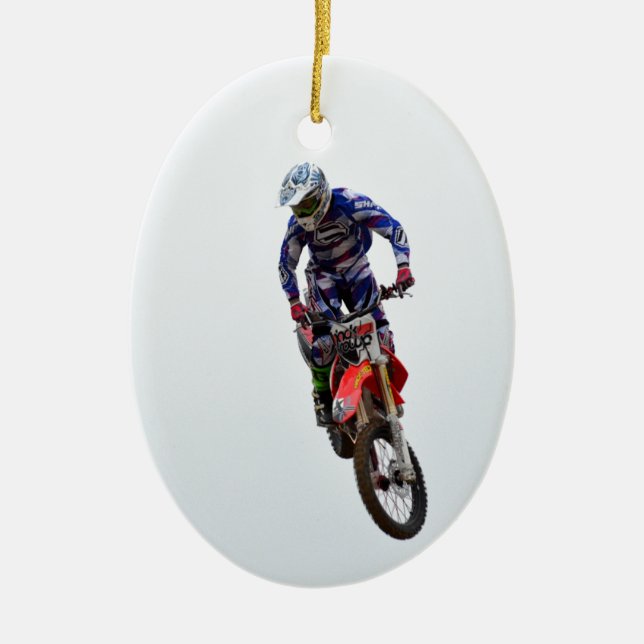 Motocross Ceramic Tree Decoration (Front)