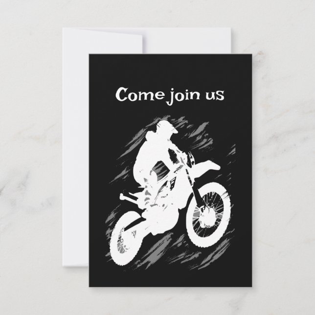 Motocross Competitive Sport Motorcycle Racing Invitation (Front)