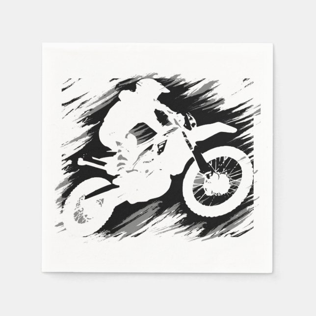 Motocross Competitive Sport Motorcycle Racing Napkin (Front)