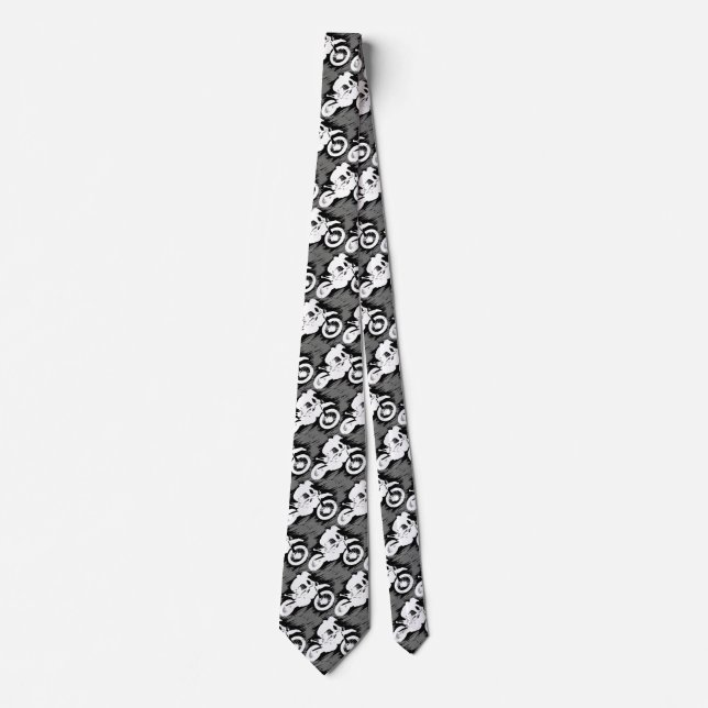 Motocross Competitive Sport Motorcycle Racing Tie (Front)