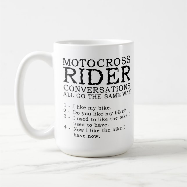 Motocross Conversations Funny Dirt Bike Mug (Left)
