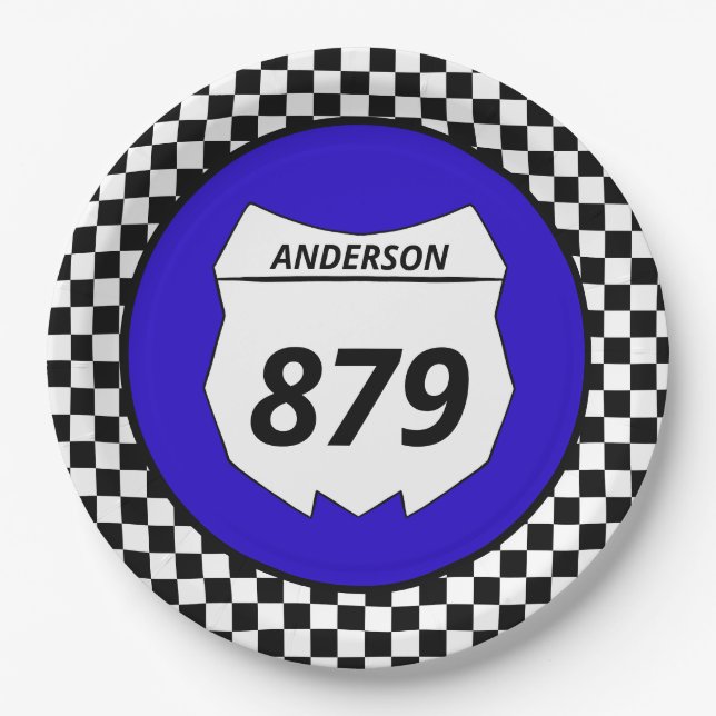 Motocross Custom Dirt Bike Number Plate on Blue (Front)