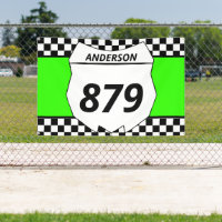 Motocross Custom Dirt Bike Number Plate on Green