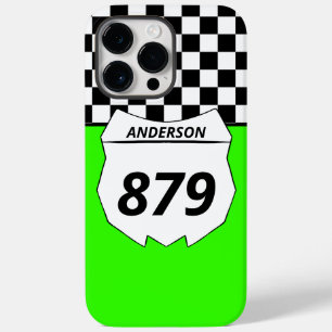 Motocross Custom Dirt Bike Number Plate on Green Case-Mate iPhone 14 Pro Max Case
