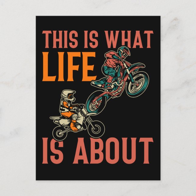 Motocross Dad Son Dirt Bike Father and Kids Postcard (Front)