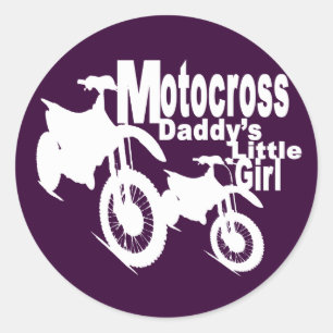 Motocross Daddy's Girl Classic Round Sticker