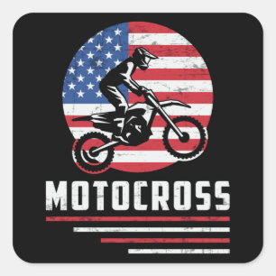 Motocross Dirt Bike Biker Motorcycle Funny Gift Square Sticker