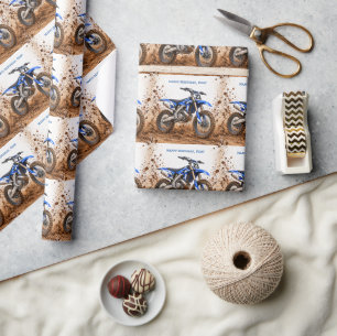 Motocross Dirt Bike Boy’s Birthday Party Wrapping Paper