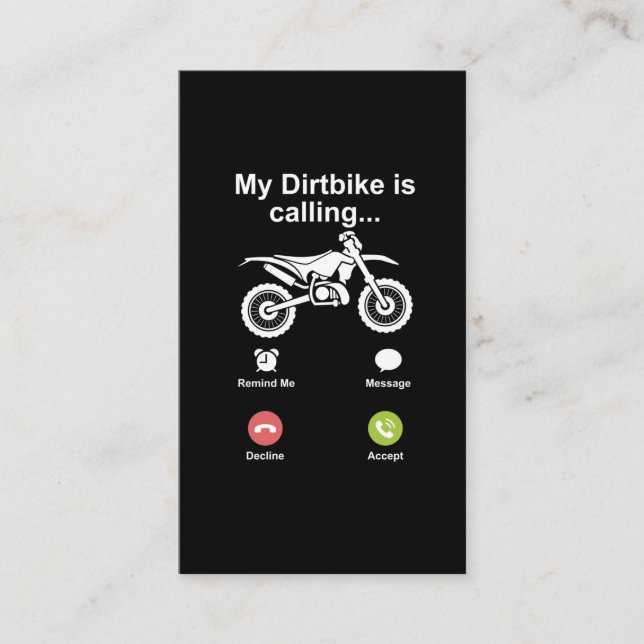 Motocross Dirt Bike Brap Off Road Dirtbike Riders Business Card (Front)