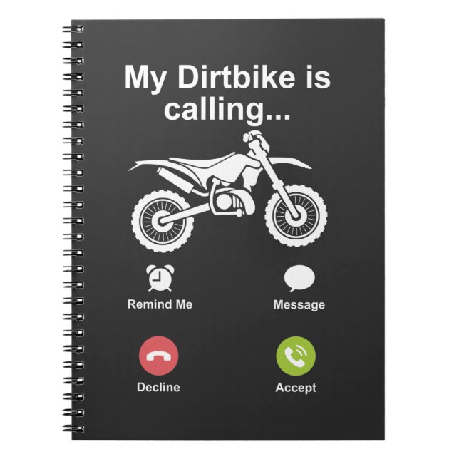 Motocross Dirt Bike Brap Off Road Dirtbike Riders Notebook (Front)