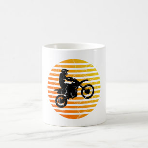 Motocross Dirt Bike Catching Air at Sunrise Sunset Coffee Mug