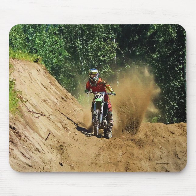 Motocross Dirt-Bike Champion Race Mouse Mat (Front)