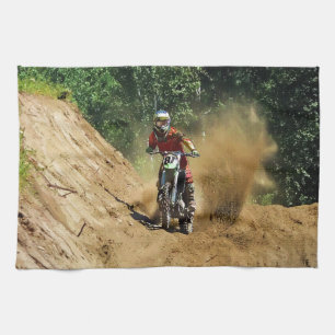 Motocross Dirt-Bike Champion Race Tea Towel
