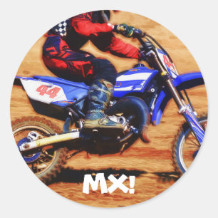 Motocross Dirt-Bike Champion Racer 4 Classic Round Sticker