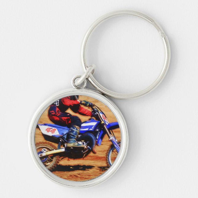 Motocross Dirt-Bike Champion Racer 4 Key Ring (Front)