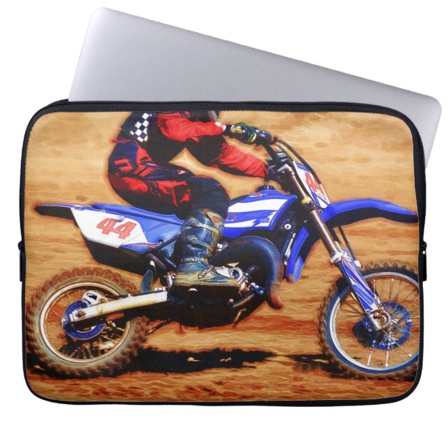 Motocross Dirt-Bike Champion Racer Laptop Sleeve (Front)