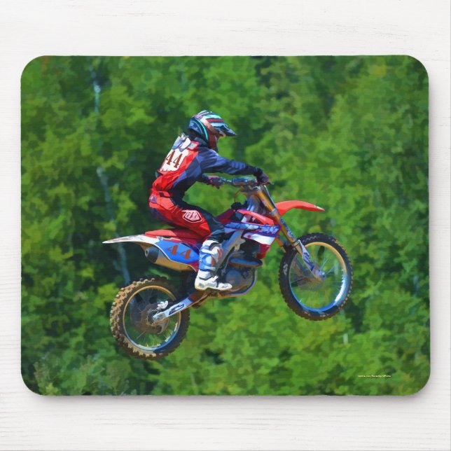 Motocross Dirt-Bike Champion Racer Mouse Mat (Front)