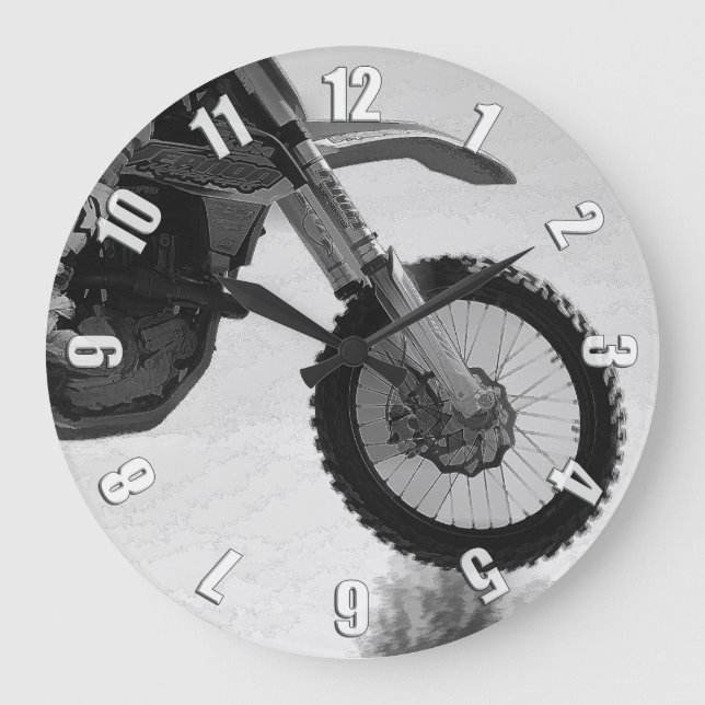 Motocross Dirt-Bike Championship Race Large Clock (Front)