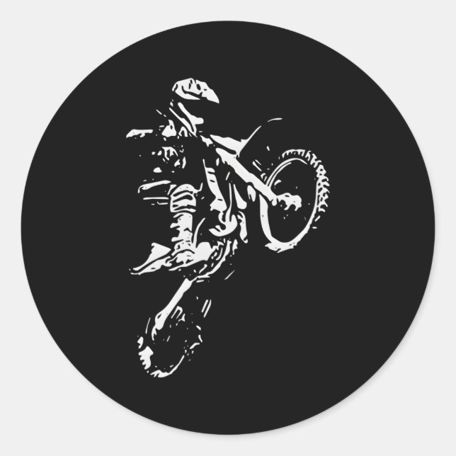 Motocross Dirt Bike Classic Round Sticker (Front)