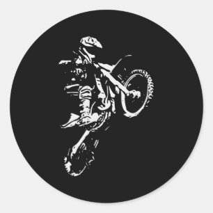 Motocross Dirt Bike Classic Round Sticker