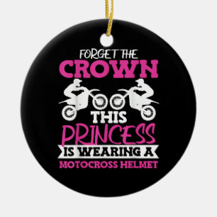 Motocross Dirt Bike Girl Ceramic Tree Decoration