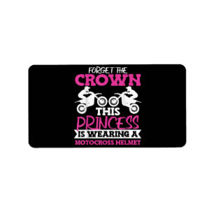 Motocross Dirt Bike Girl Label