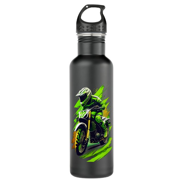 Motocross Dirt Bike Motocross Dirtbike Enduro 710 Ml Water Bottle (Front)