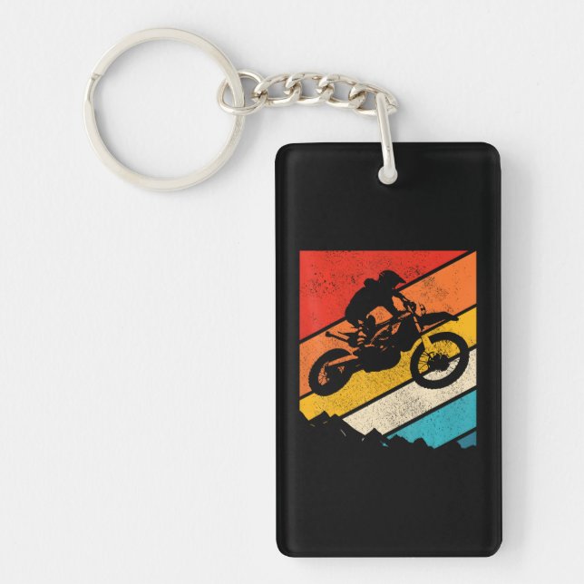 Motocross Dirt Bike MX Enduro Motorcycle Biker Key Ring (Front)