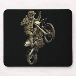 Motocross dirt bike racing camo offroad rider boys mouse mat