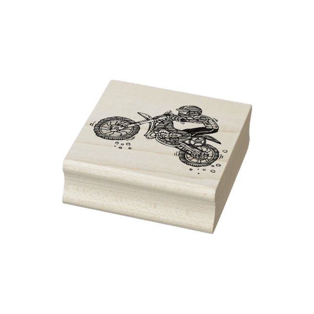 Motocross Dirt Bike Rubber Stamp (Stamp)