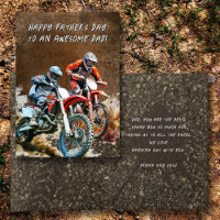 Motocross Dirt Biking Message Card for Dad