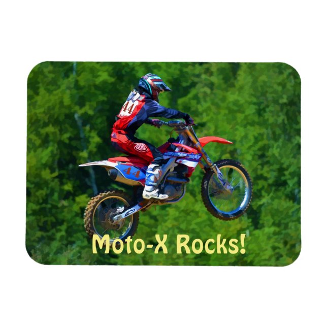 Motocross Dirt-Racer Sports Art Magnet (Horizontal)