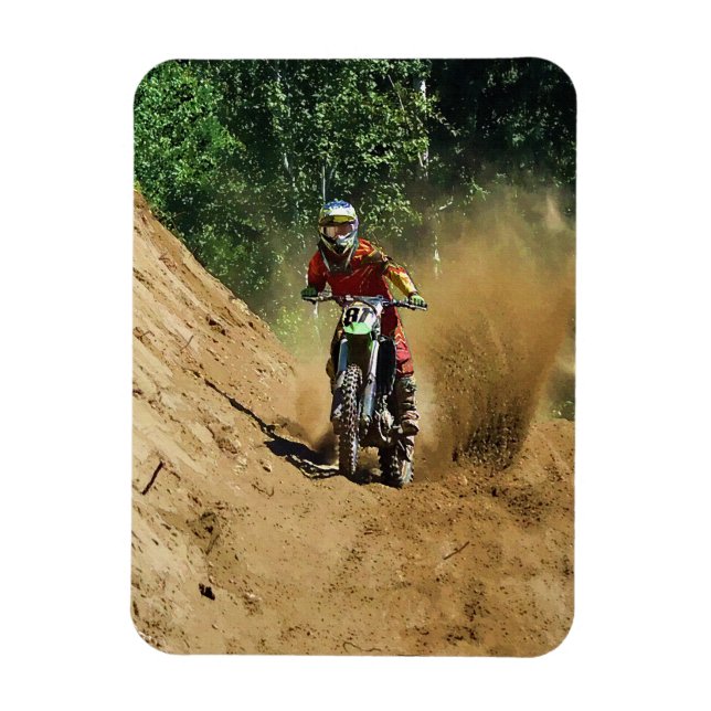 Motocross Dirt-Racer Sports Art Magnet (Vertical)