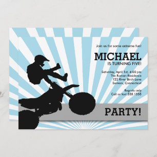 Motocross Dirtbike Invitation, Blue Invitation