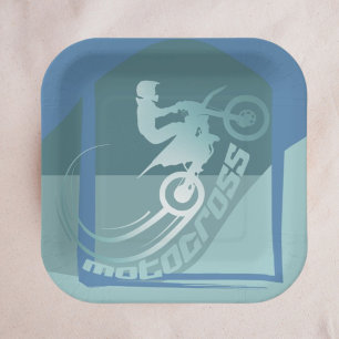 Motocross dirtbike moto-x birthday party paper plate